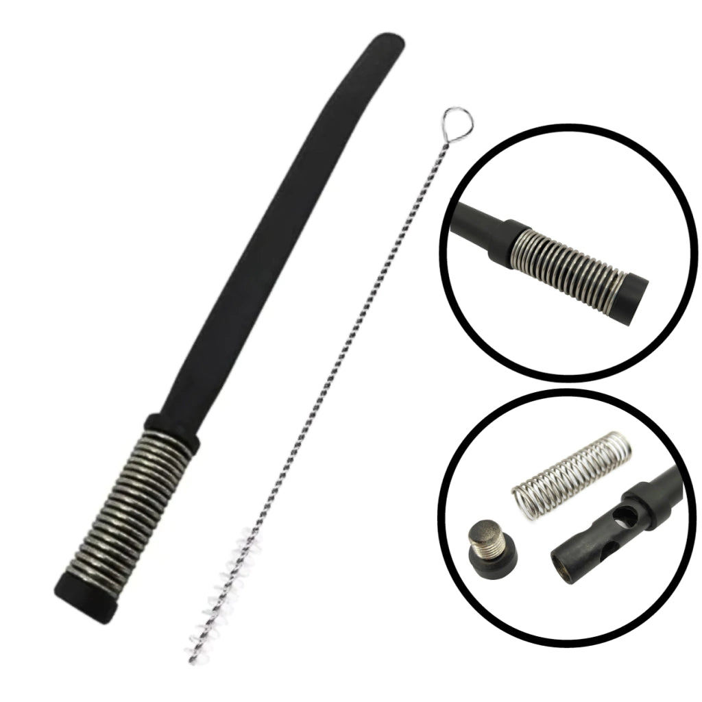 Bomba para Tereré em Inox com Filtro de Mola Externa Inox 19cm Preta ou Prata