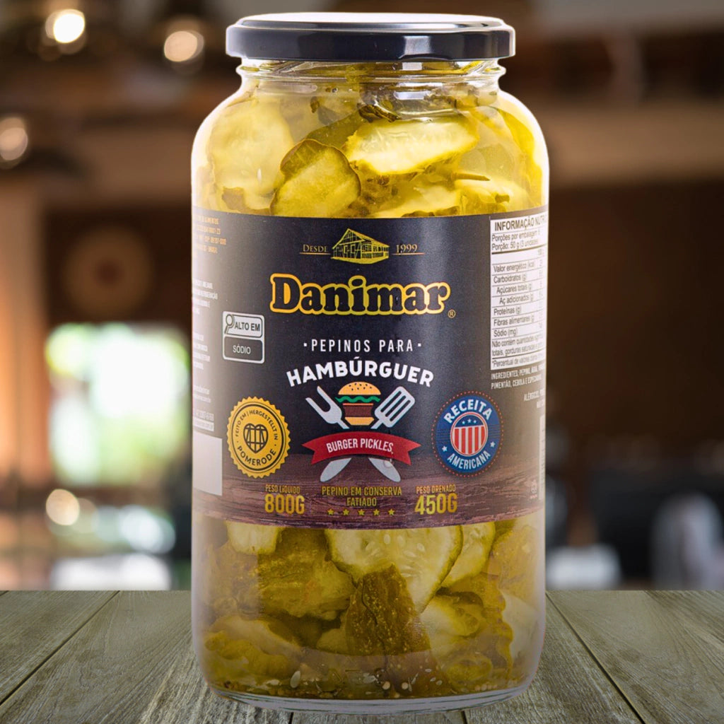 Pepino Fatiado para Hambúrger Burger Pickles Danimar 760g