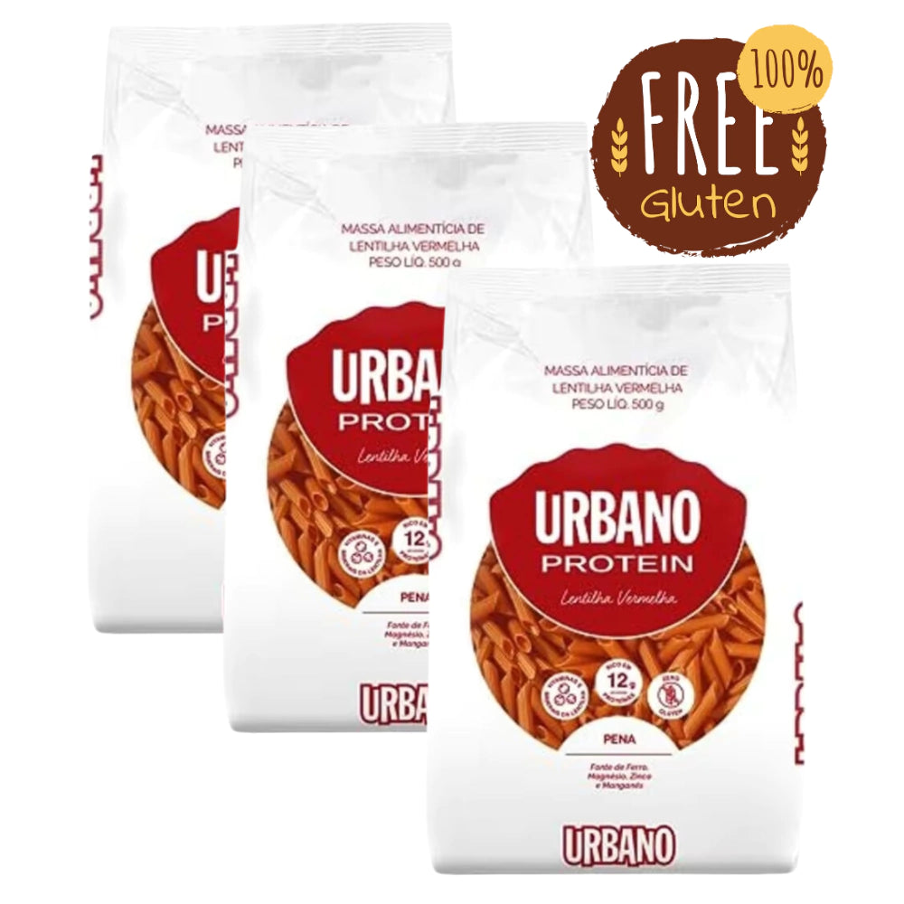 Macarrão Massa Pena Sem Glúten De Lentilha Vermelha Urbano 500g