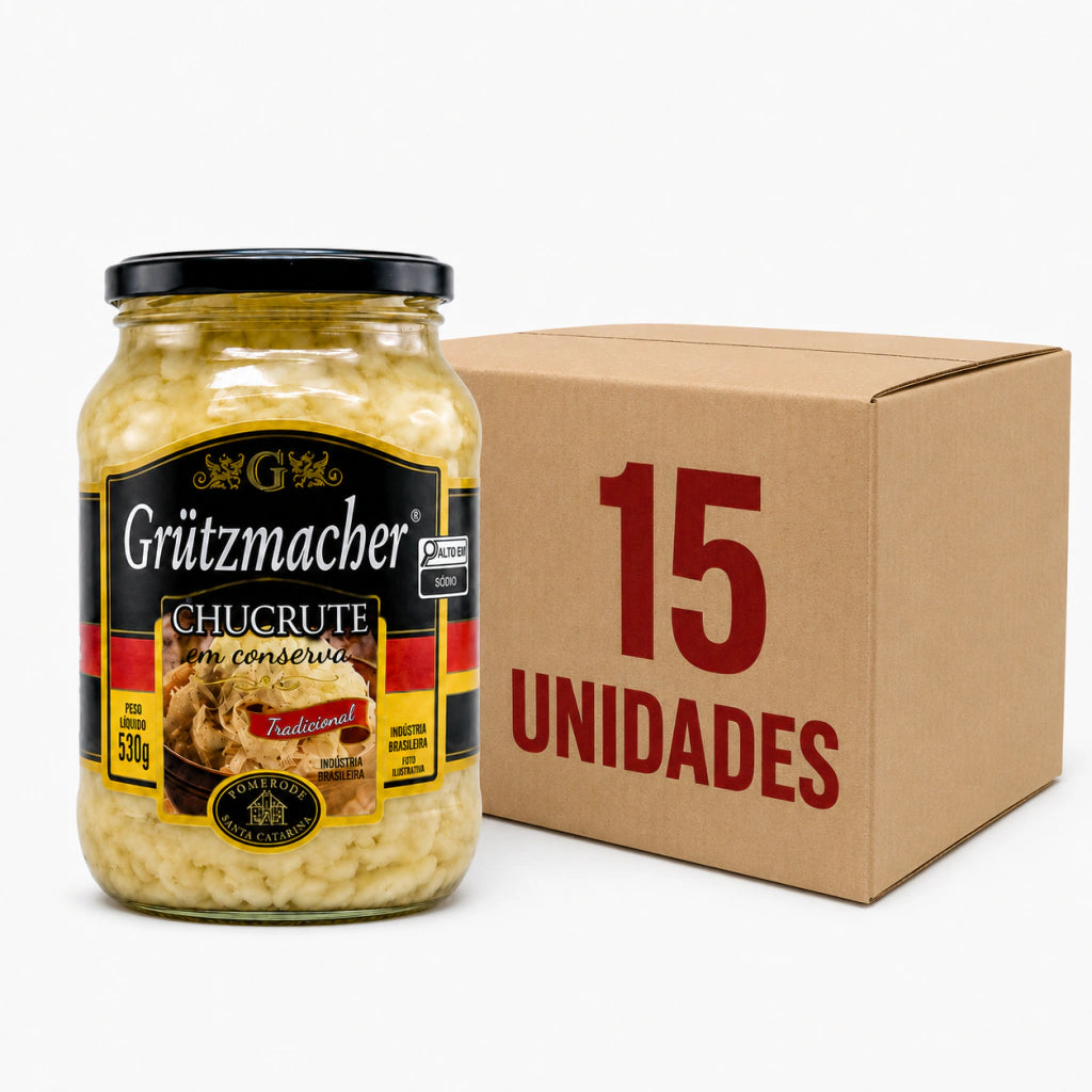 Chucrute em Vidro de Conserva Grutzmacher CAIXA 15 UNIDADES