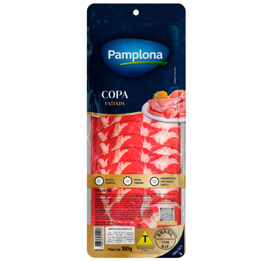 Copa Fatiada 100g Pamplona - CAIXA COM 12 UNIDADES