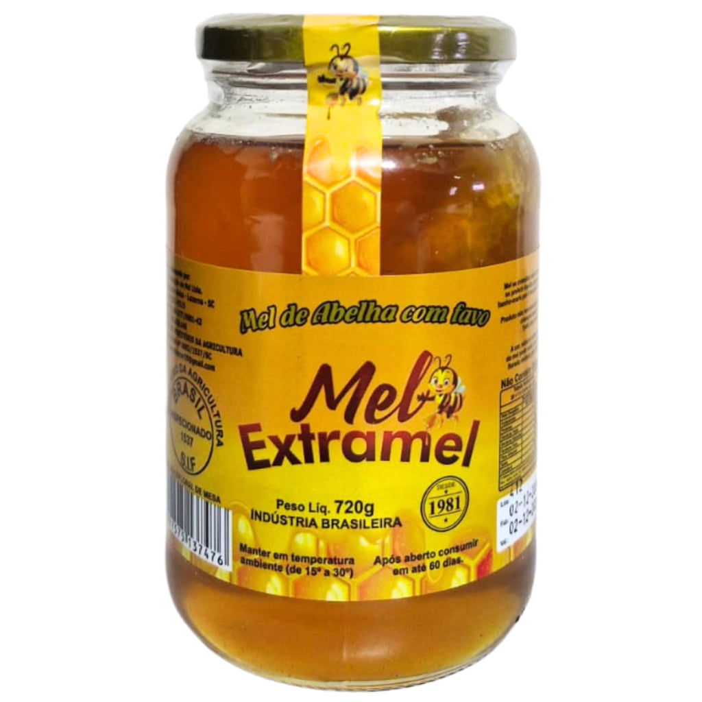Mel Puro de Abelha com Favo Vidro 720g - EXTRAMEL