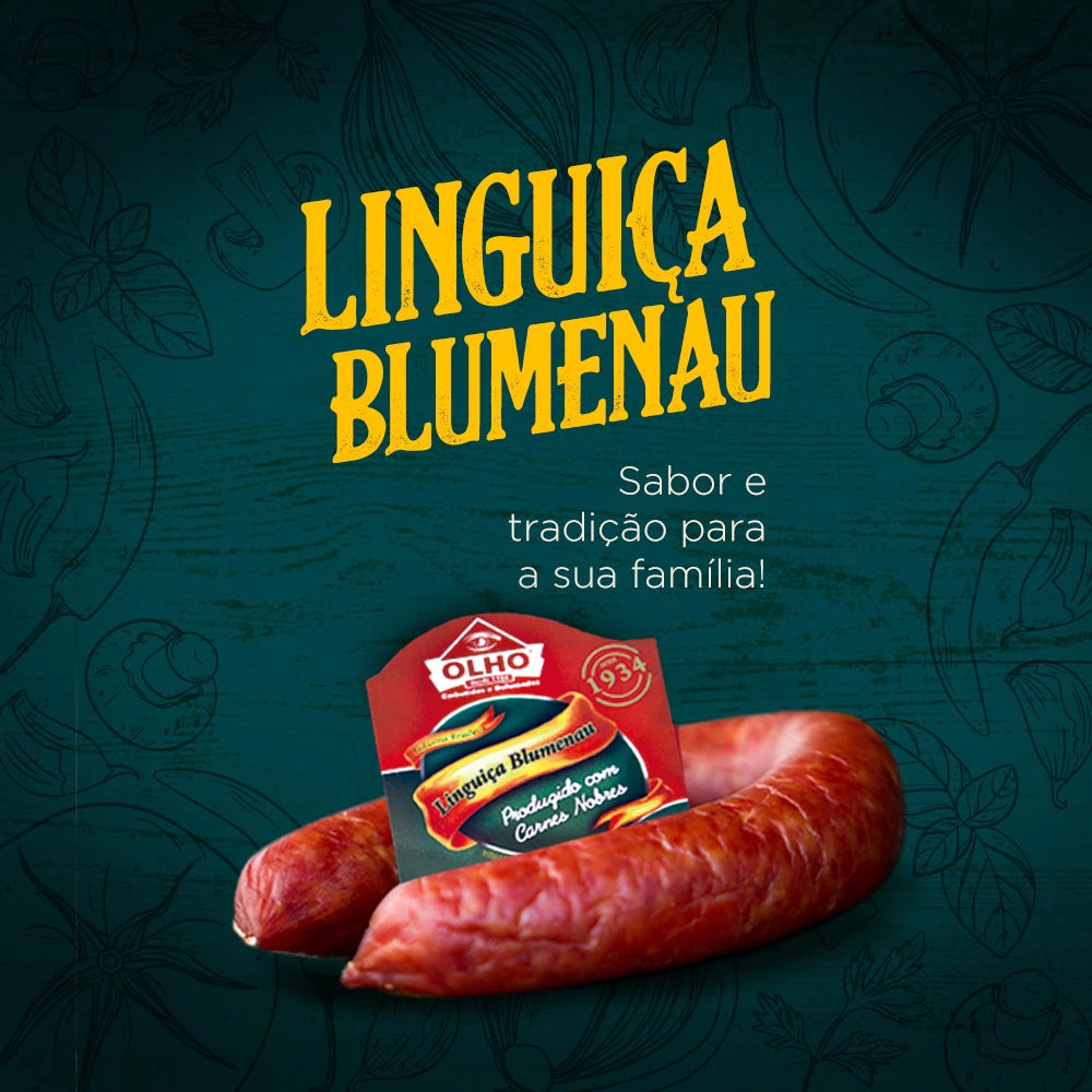 Linguiça Suína Defumada Blumenau Olho Embutidos - Peça 300g