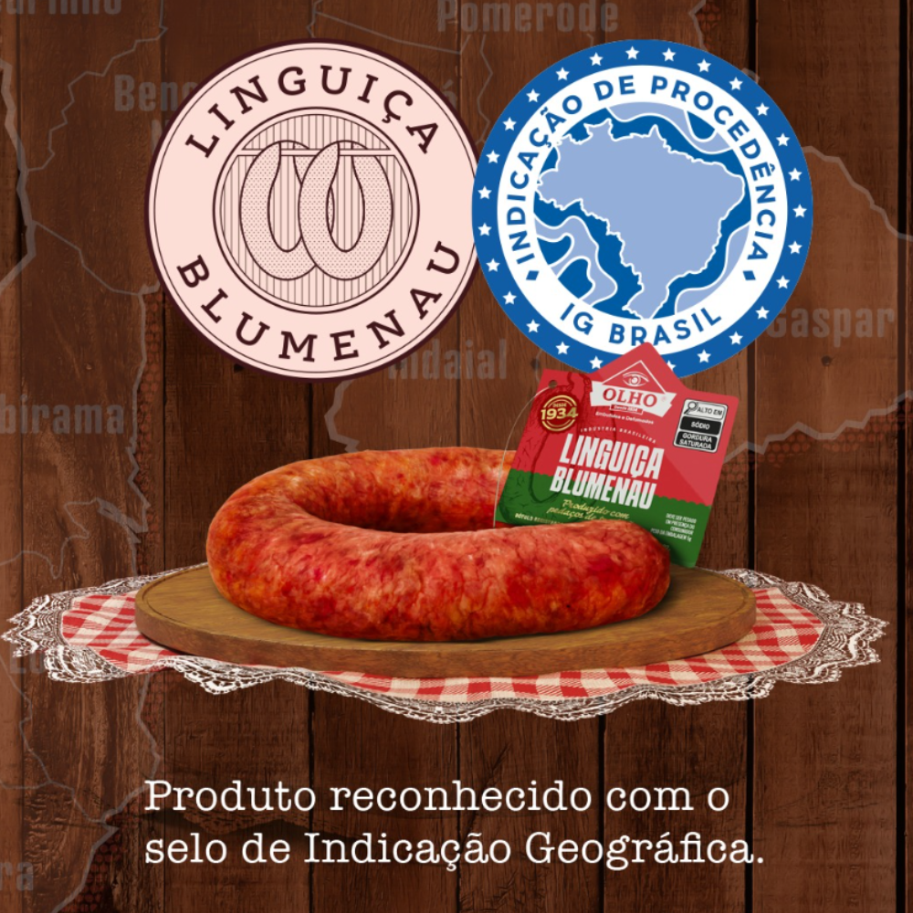 Linguiça Suína Defumada Blumenau Olho Embutidos - KIT COM 1 KG