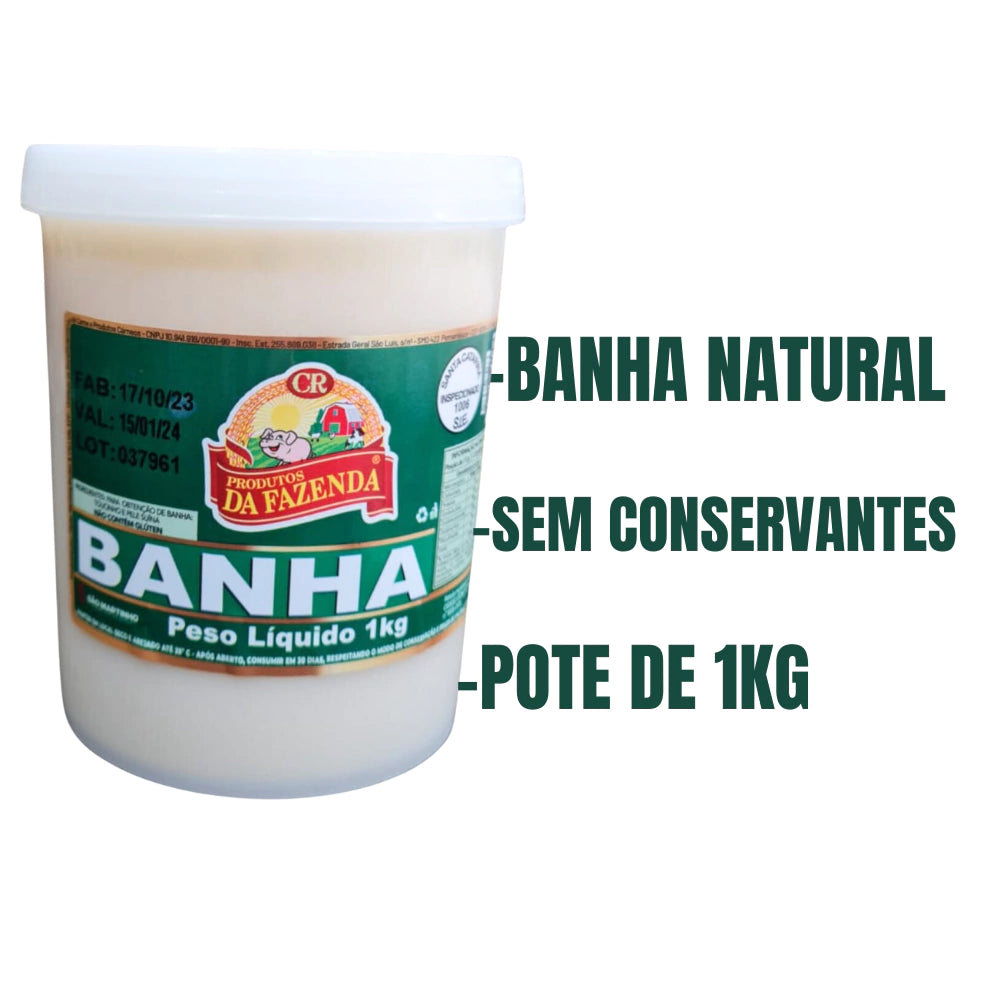 BANHA SUÍNA - PRODUTOS DA FAZENDA - KIT 2 KG