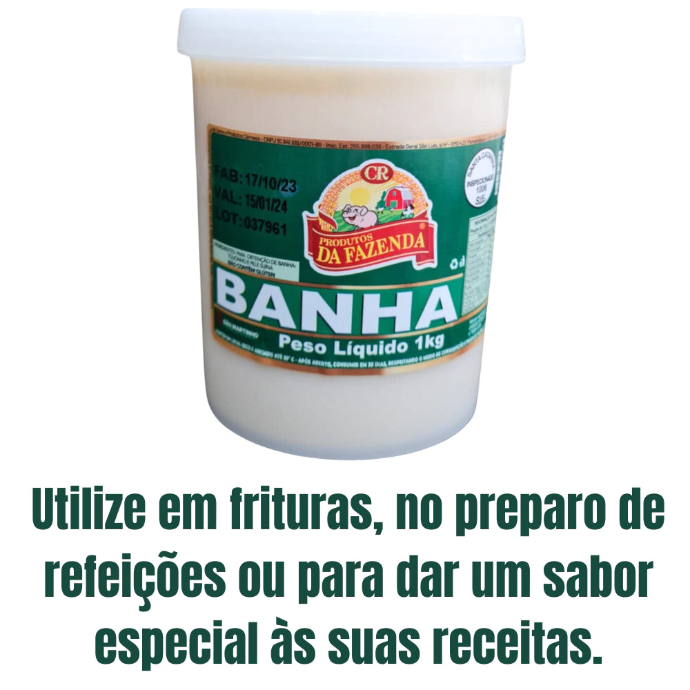 BANHA SUÍNA - PRODUTOS DA FAZENDA - KIT 3 KG