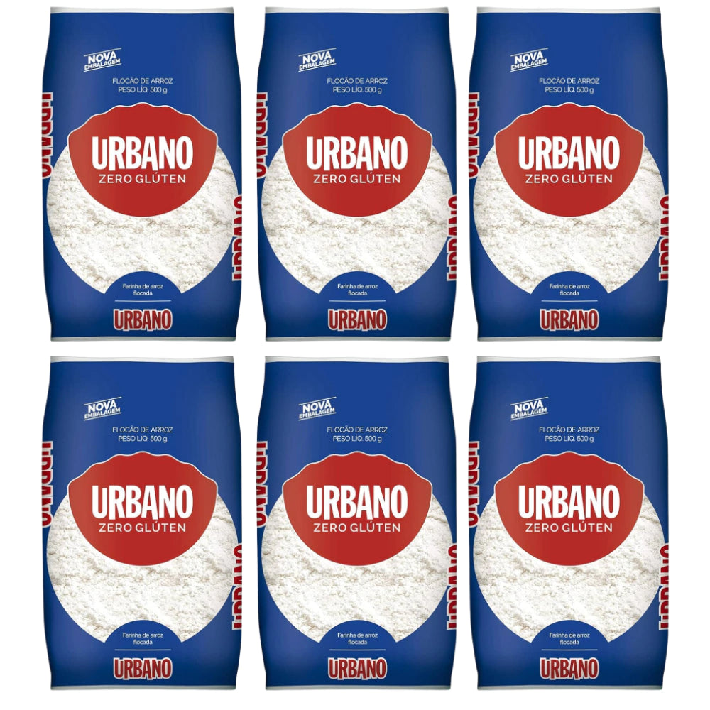 Flocos De Arroz Flocão Sem Gluten Urbano Alimentos 500g