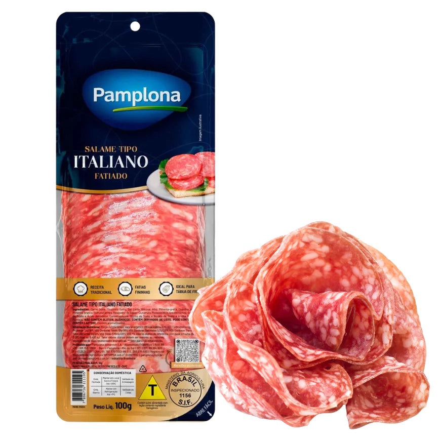 Salame Tipo Italiano Fatiado Pamplona Alimentos 100g