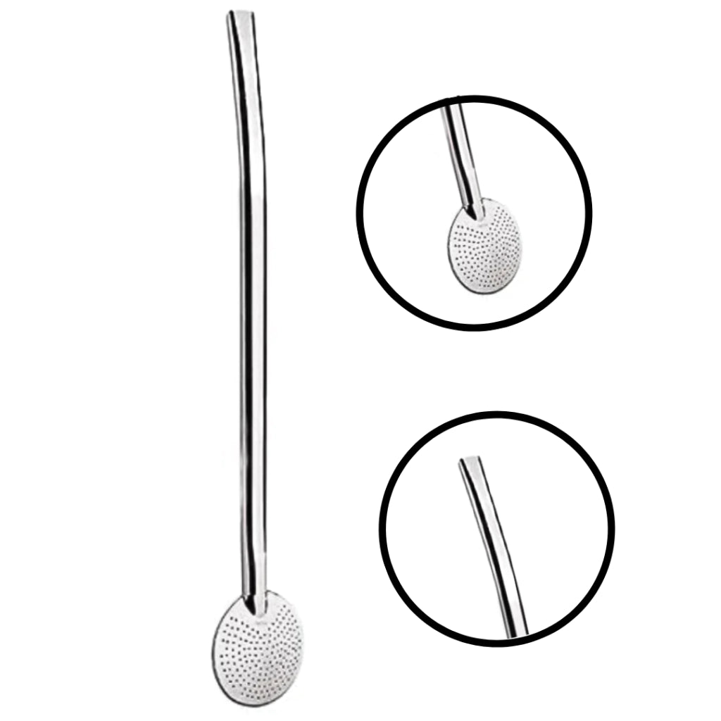Bomba de Chimarrão FIXA 100% INOX 21cm