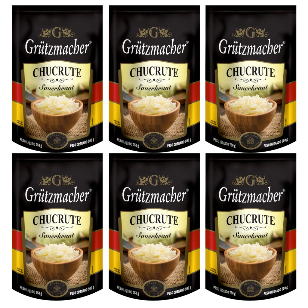 Chucrute Conserva Repolho Fermentado Grutzmacher PACOTE COM 06 UNIDADES