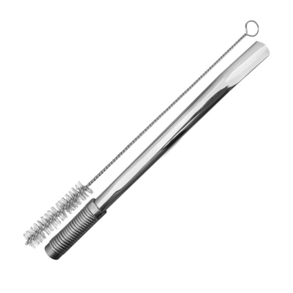 Bomba para Tereré em Inox com Filtro de Mola Externa Inox 19cm Preta ou Prata