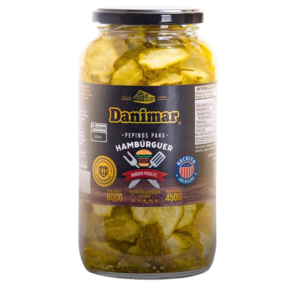 Pepino Fatiado para Hambúrger Burger Pickles Danimar 760g