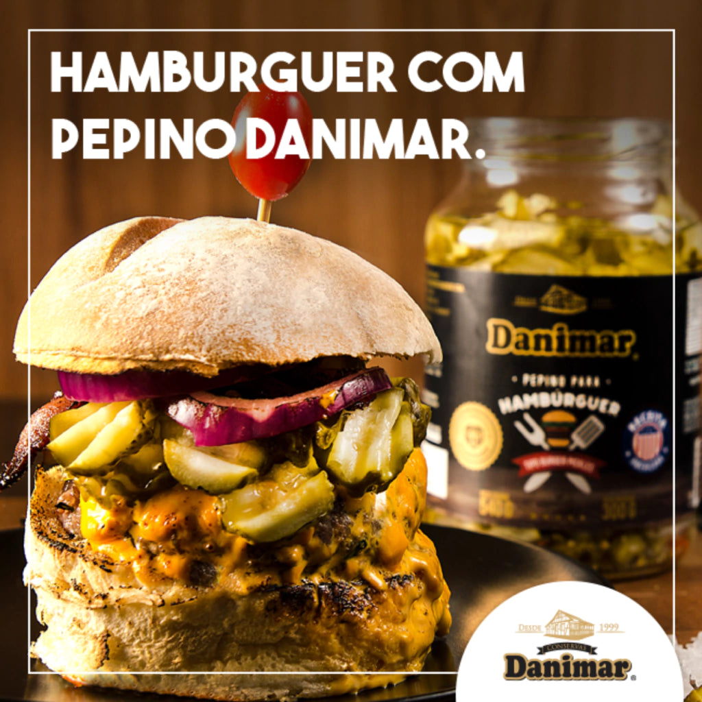 Pepino Fatiado para Hambúrger Burger Pickles Danimar 760g