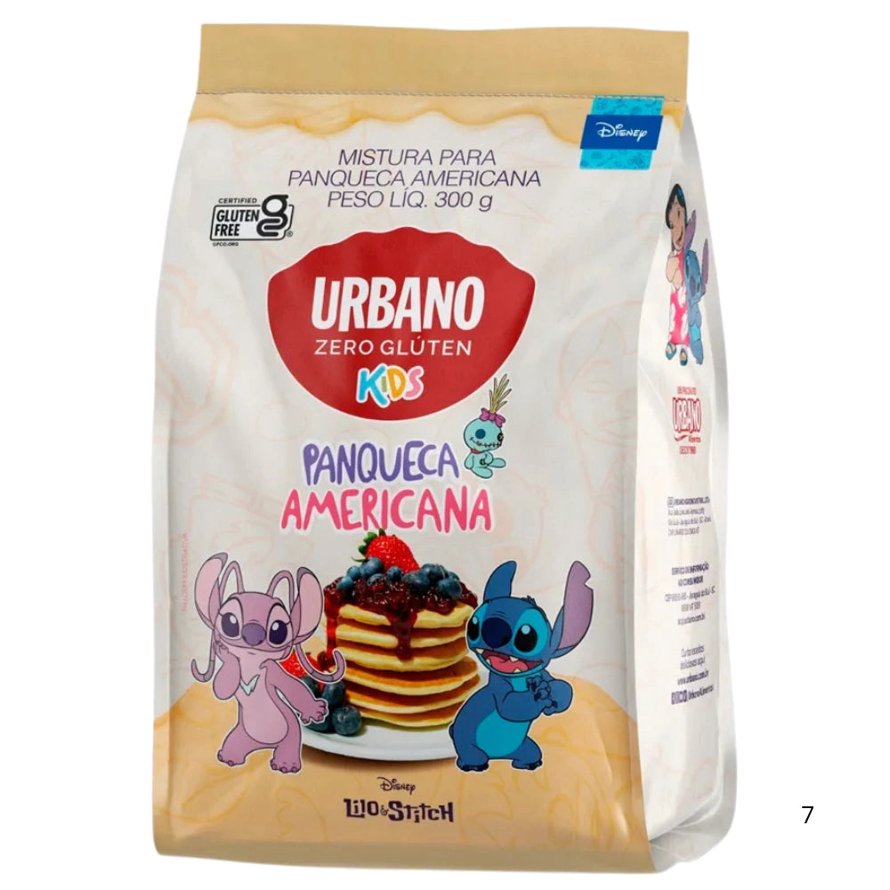 Mistura para Panqueca Americana Zero Glúten Kids Lilo&Stitch Urbano 300g