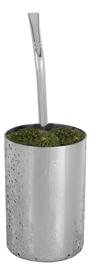 Bomba para Tereré Chimarrão Aço Inox Rosqueável com Escova de Limpeza
