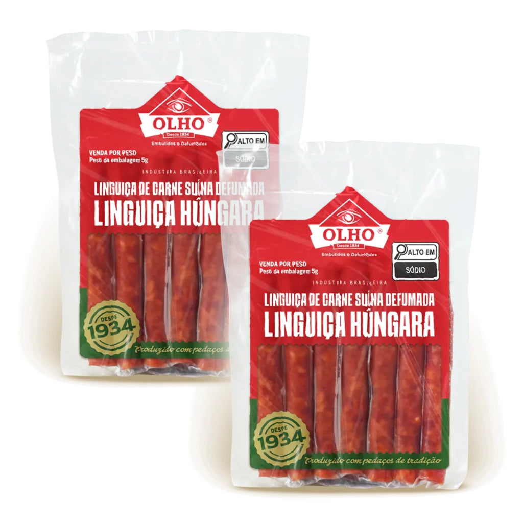 Linguiça de Carne Suína Defumada Húngara 300g - Olho Embutidos