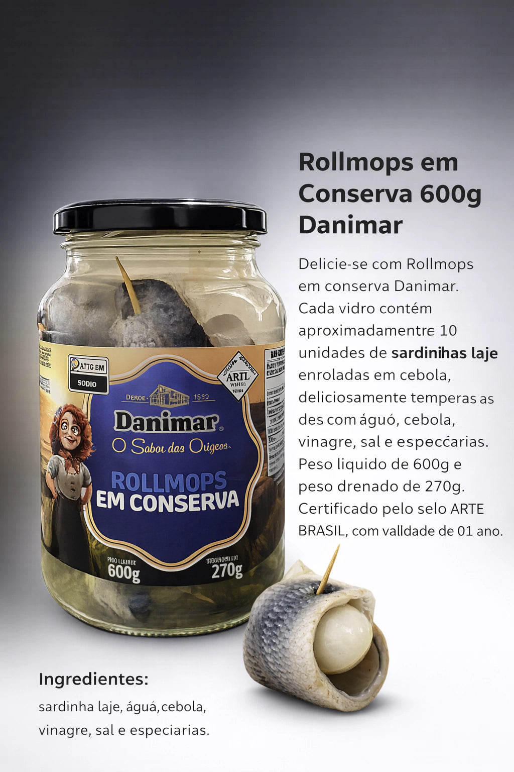 Rollmops Tradicional Danimar 270g