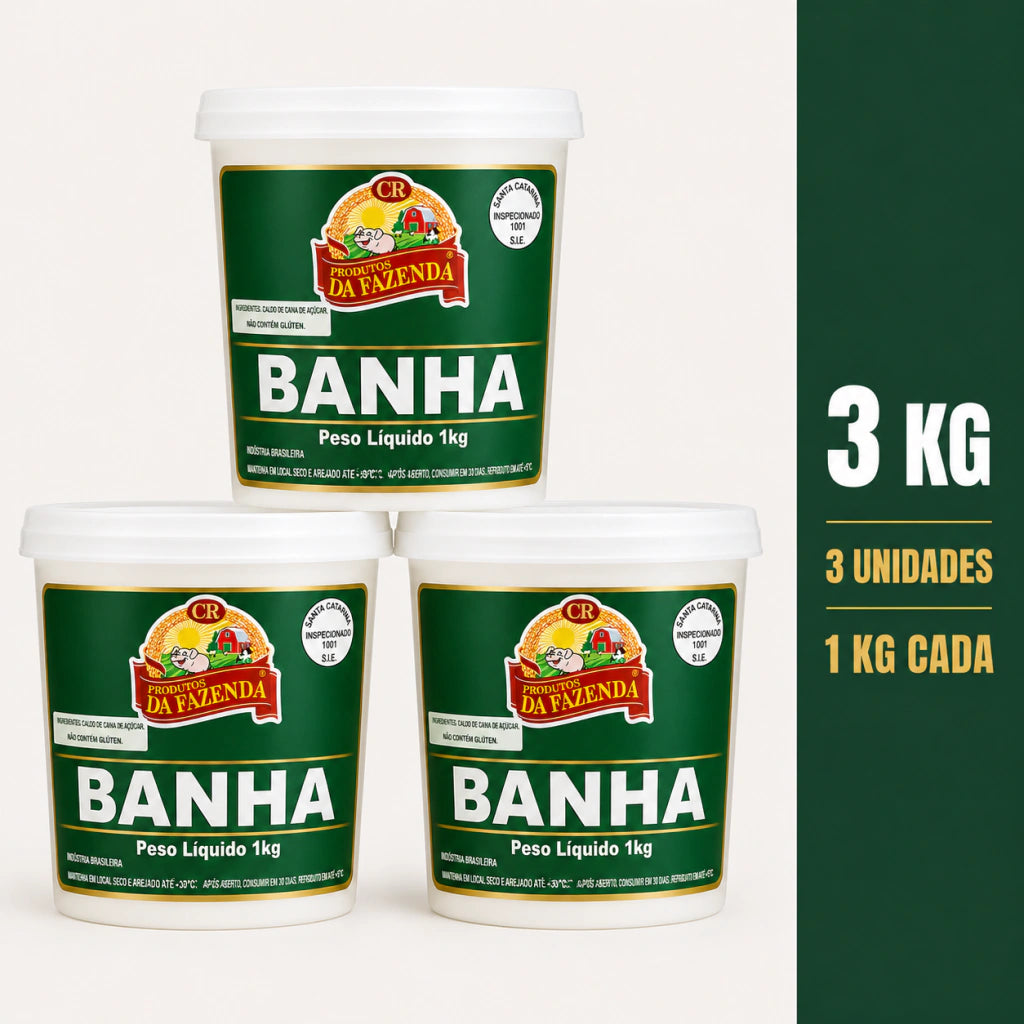 BANHA SUÍNA - PRODUTOS DA FAZENDA - KIT 3 KG