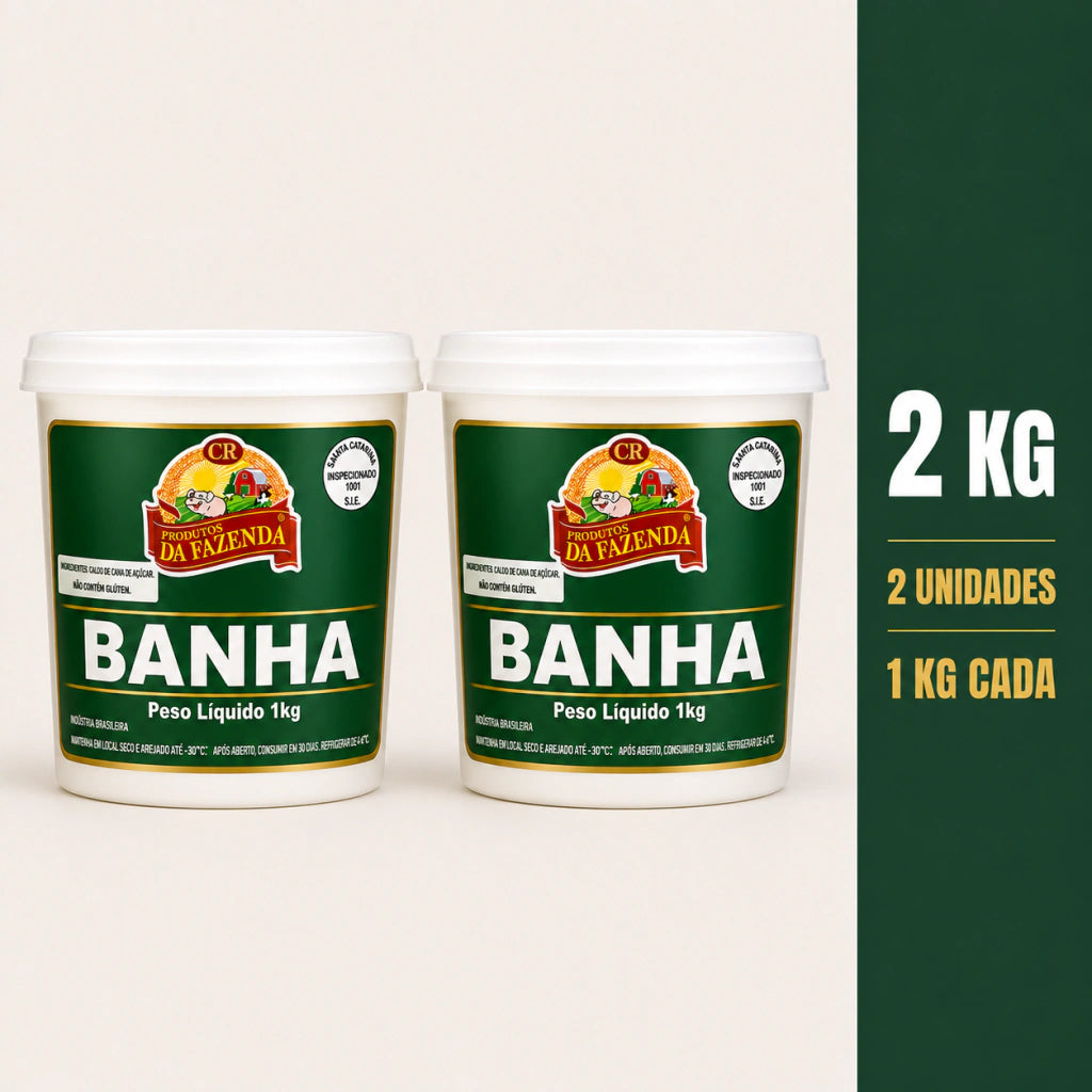 BANHA SUÍNA - PRODUTOS DA FAZENDA - KIT 2 KG