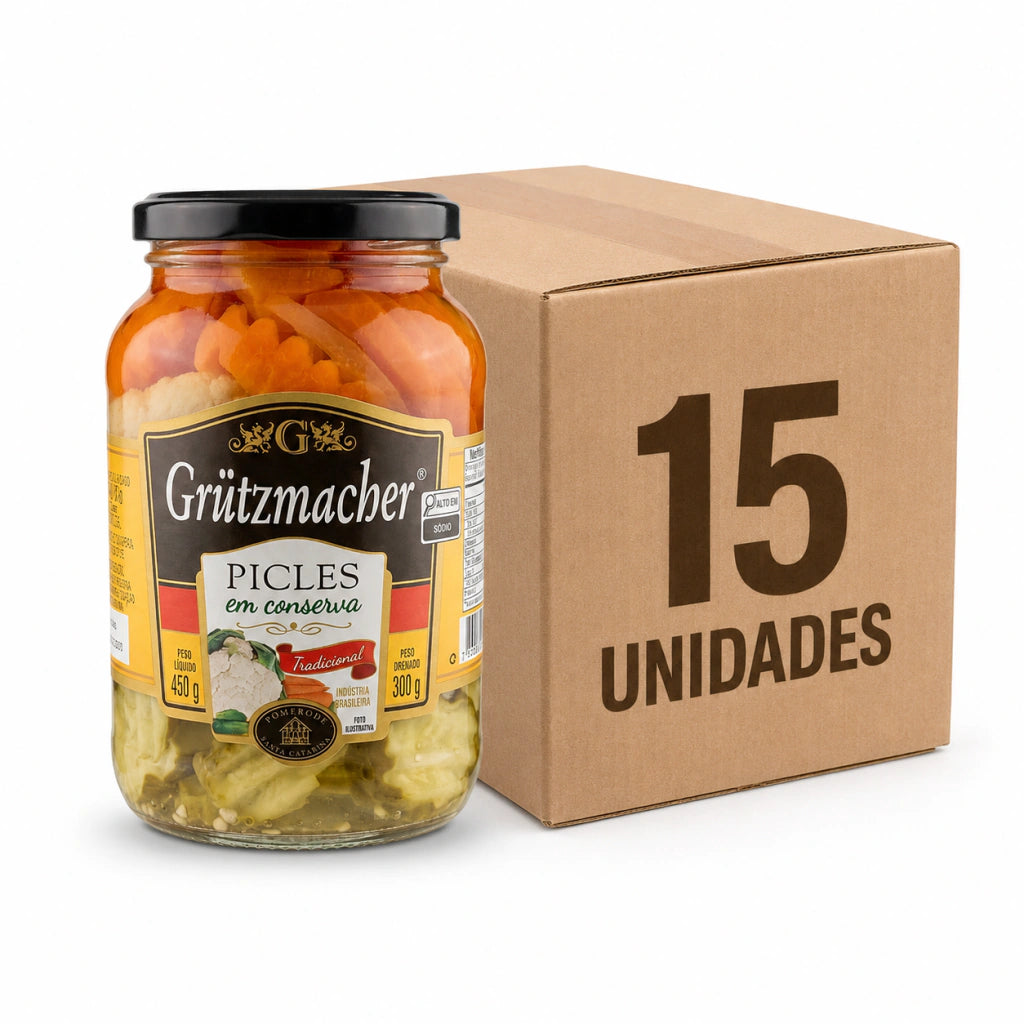 Picles Em Conserva Grutzmacher CAIXA COM 15 UNIDADES