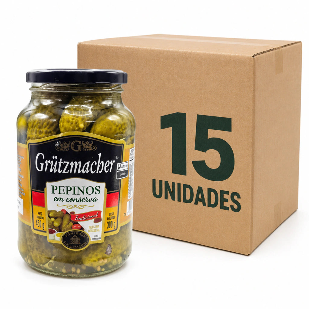 Pepino em Conserva Grutzmacher CAIXA COM 15 UNIDADES