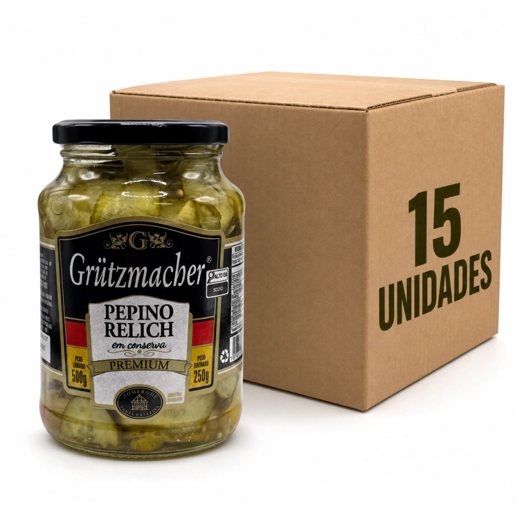 Pepino Relish em Conserva Grutzmacher CAIXA COM 15 UNIDADES