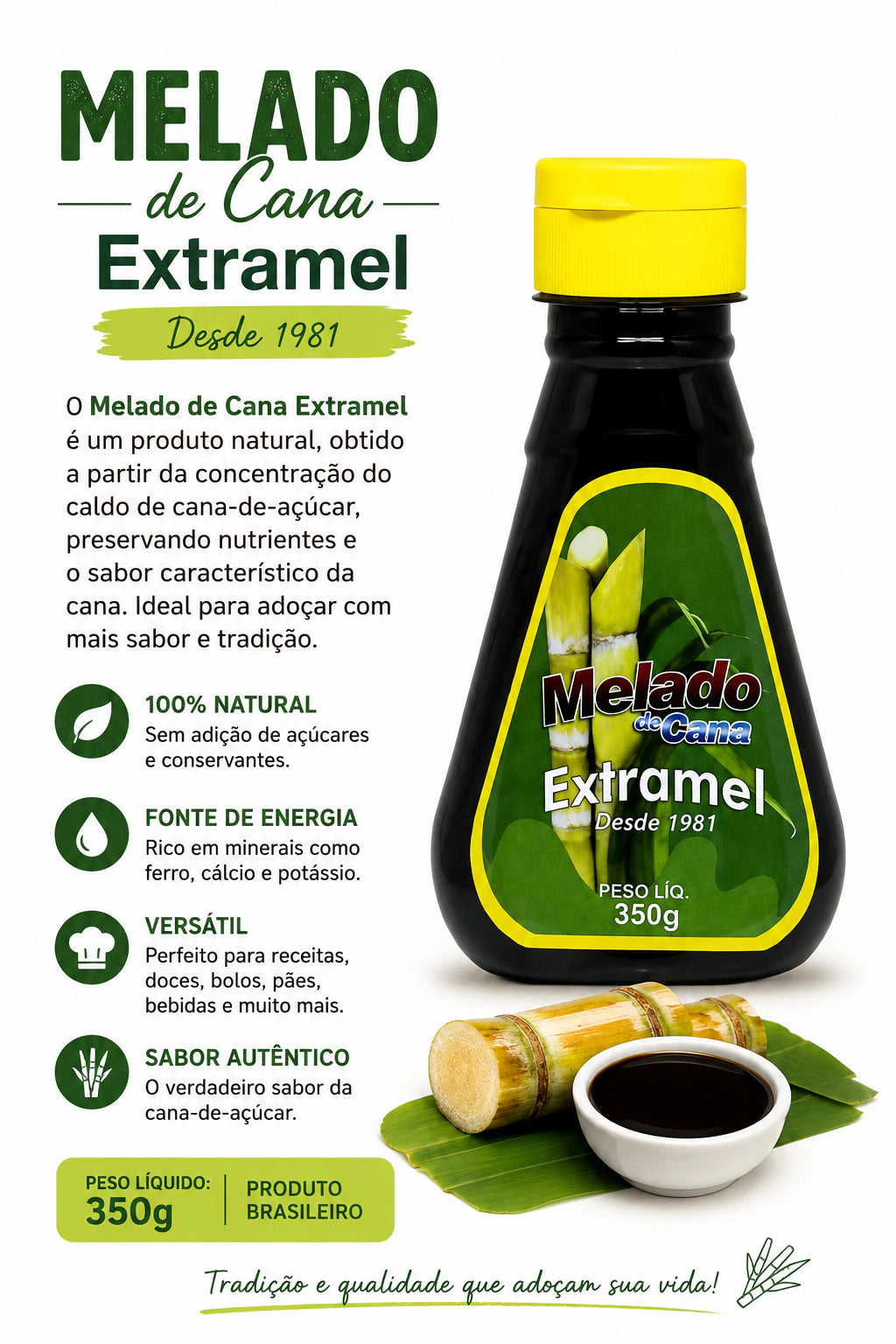 Melado de Cana Bisnaga 350 EXTRAMEL