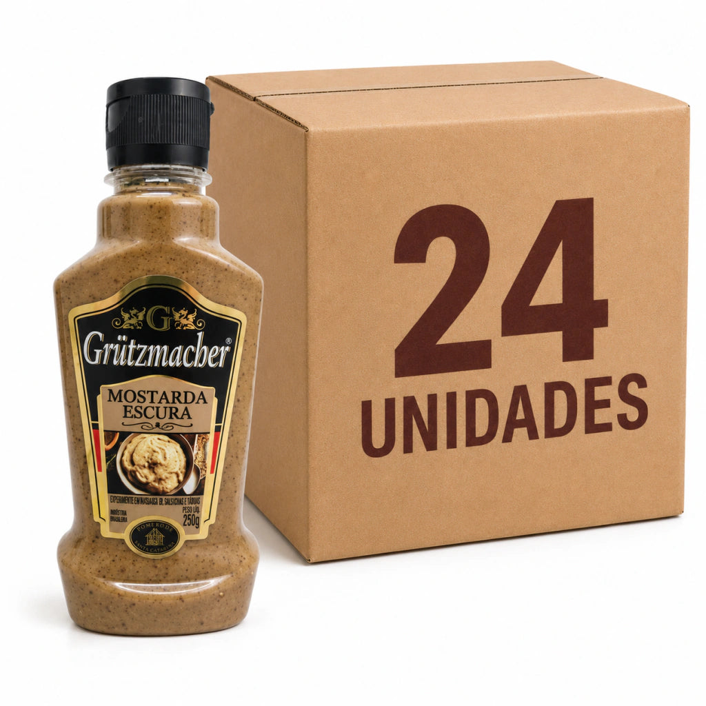 Mostarda Escura Grutzmacher 200g - Receita Alemã CAIXA 24 UNIDADES