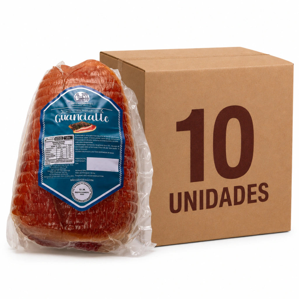 Guanciale Suíno Artesanal | Receita Italiana Tradicional | Maturado 60 Dias CAIXA COM 10 UNIDADES