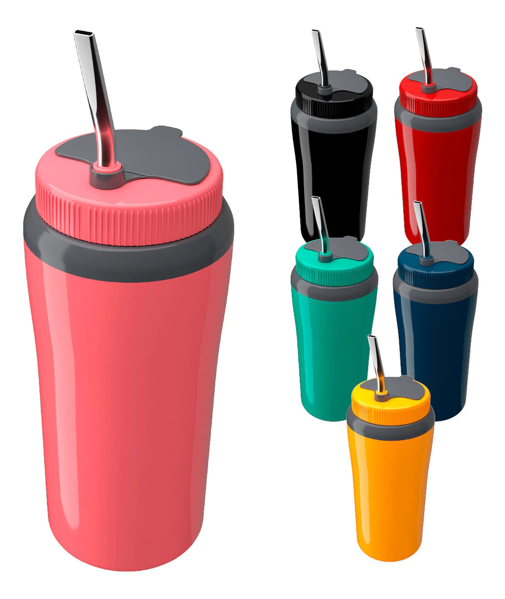 Copo Térmico Unitermi Terere Cuia Com Canudo Bomba Inox 650ml
