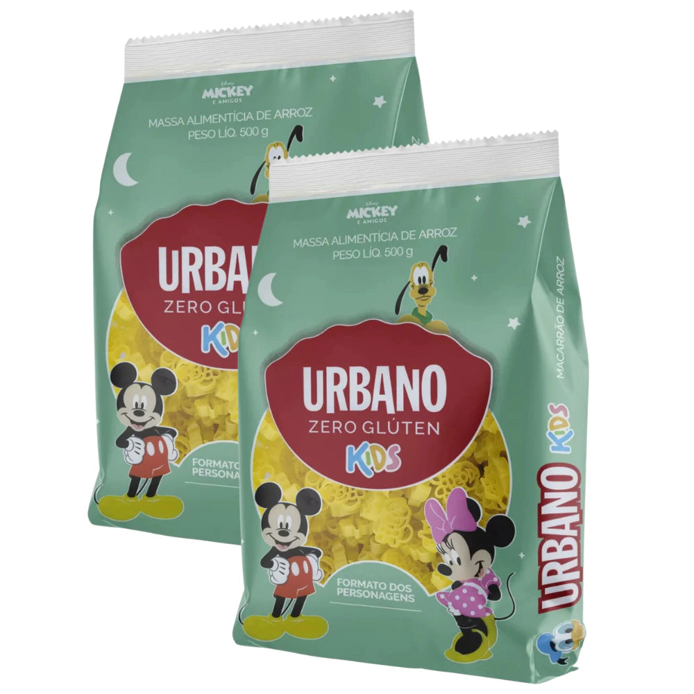 Macarrão de Arroz Mickey e Amigos Urbano Kids Pacote 500g
