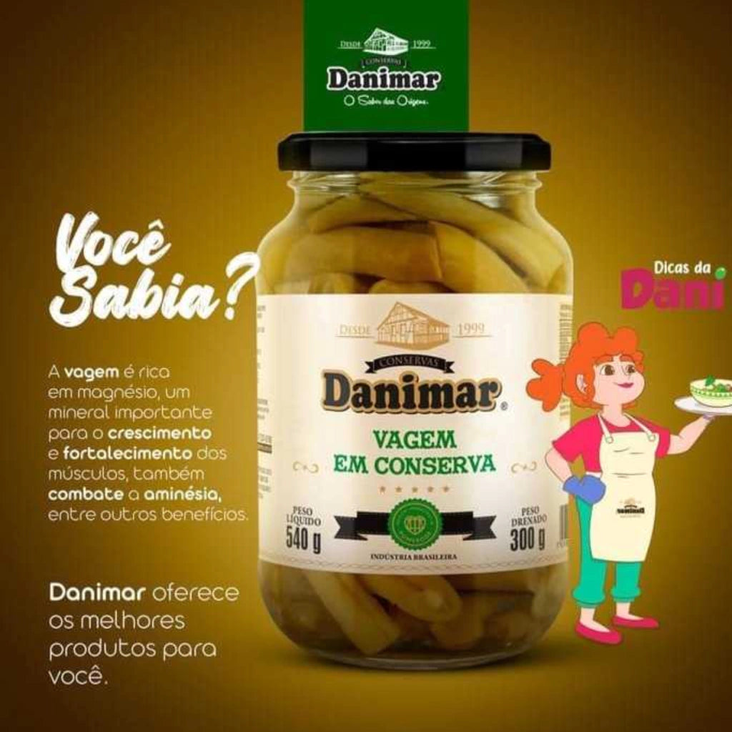 Vagem em Conserva Danimar Vidro 300g