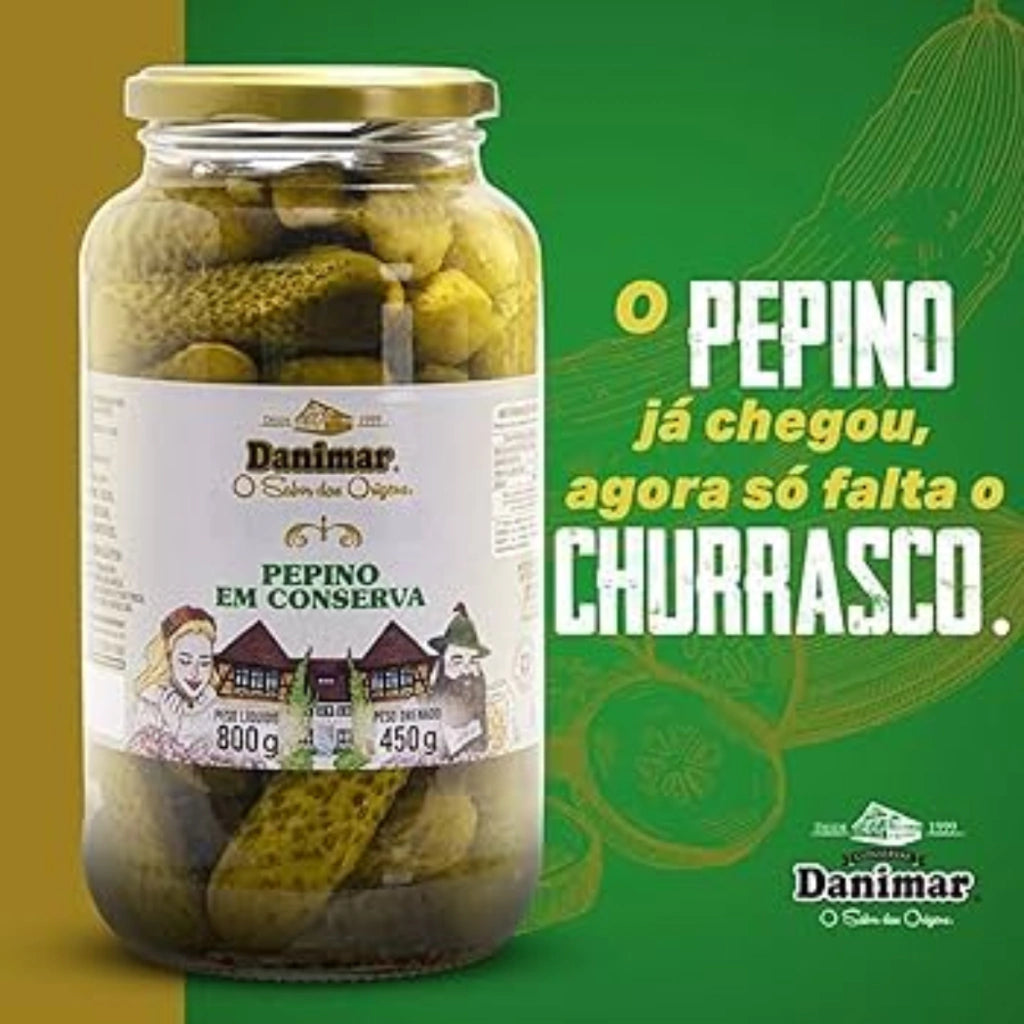 Pepino Em Conserva Danimar Vidro 800g