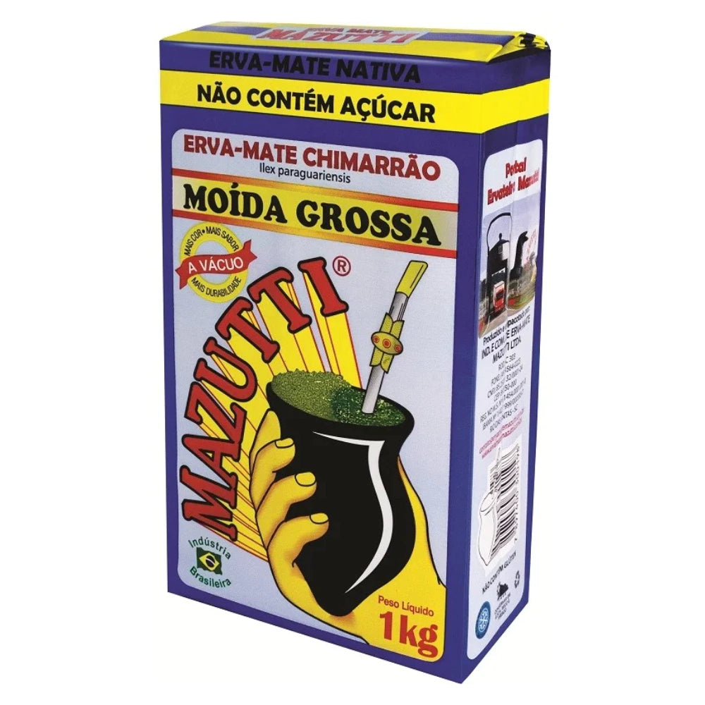 Erva Mate Mazutti Moída Grossa Embalada a Vácuo 1Kg