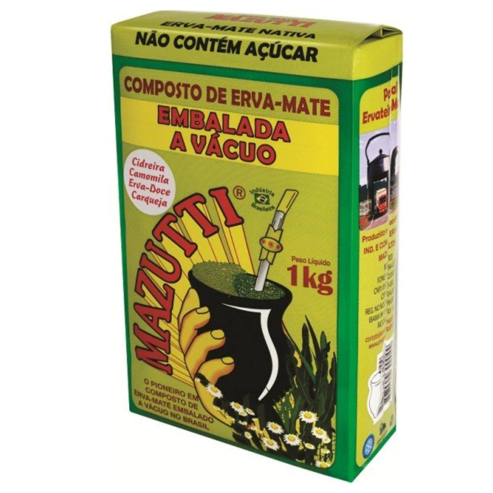 Erva Mate Mazutti Composta com Chás Embalada a Vácuo 1Kg