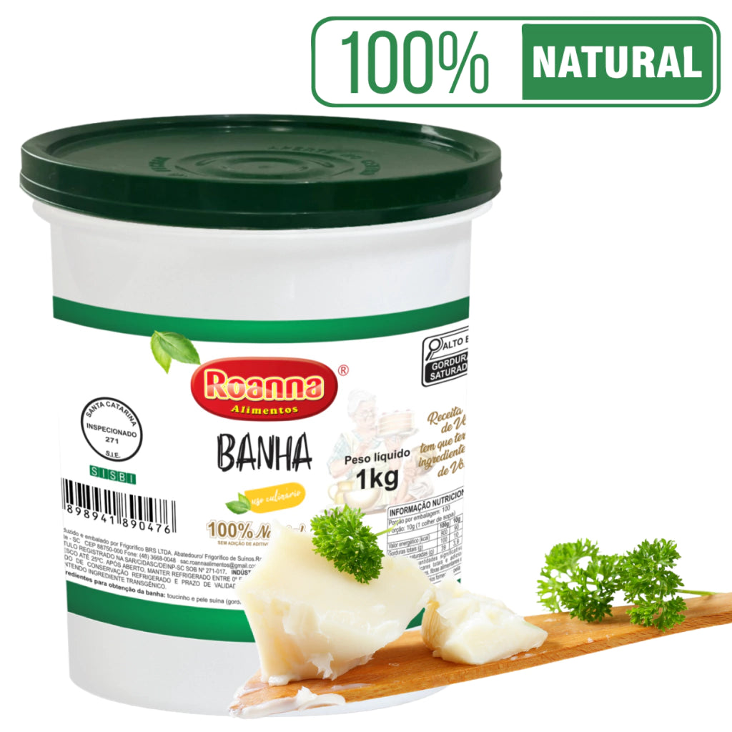 Banha Suína Pote 1Kg - Roanna Alimentos