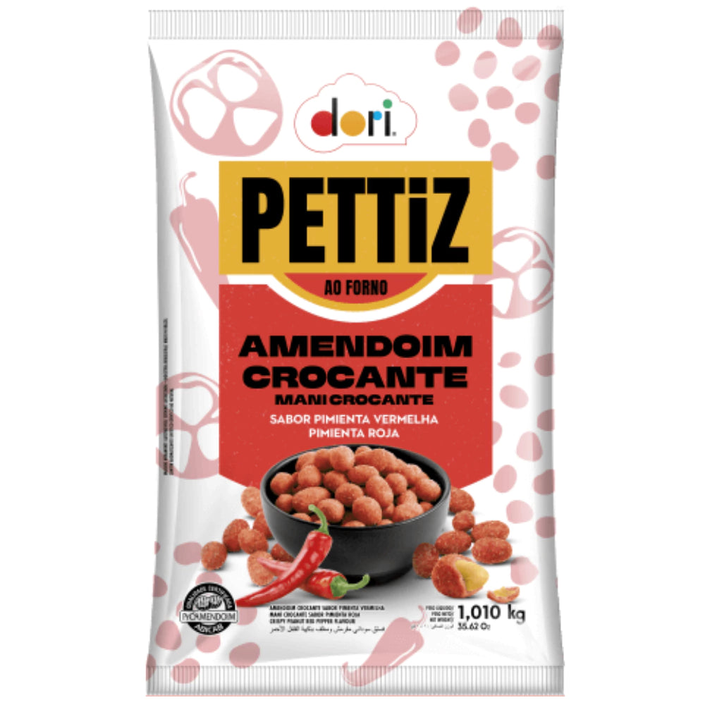 Amedoim Crocante Pimenta Vermelha Pettiz Dori 1Kg