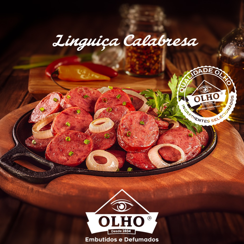 Linguiça Calabresa Olho Embutidos 600 (02 PACOTES)