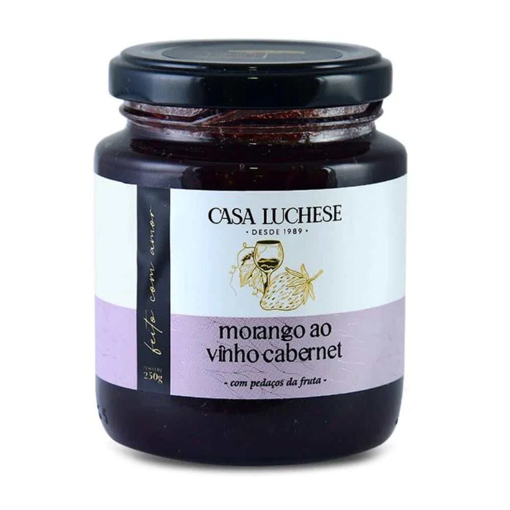 Geleia Morango ao Vinho Cabernet 260g Casa Luchese
