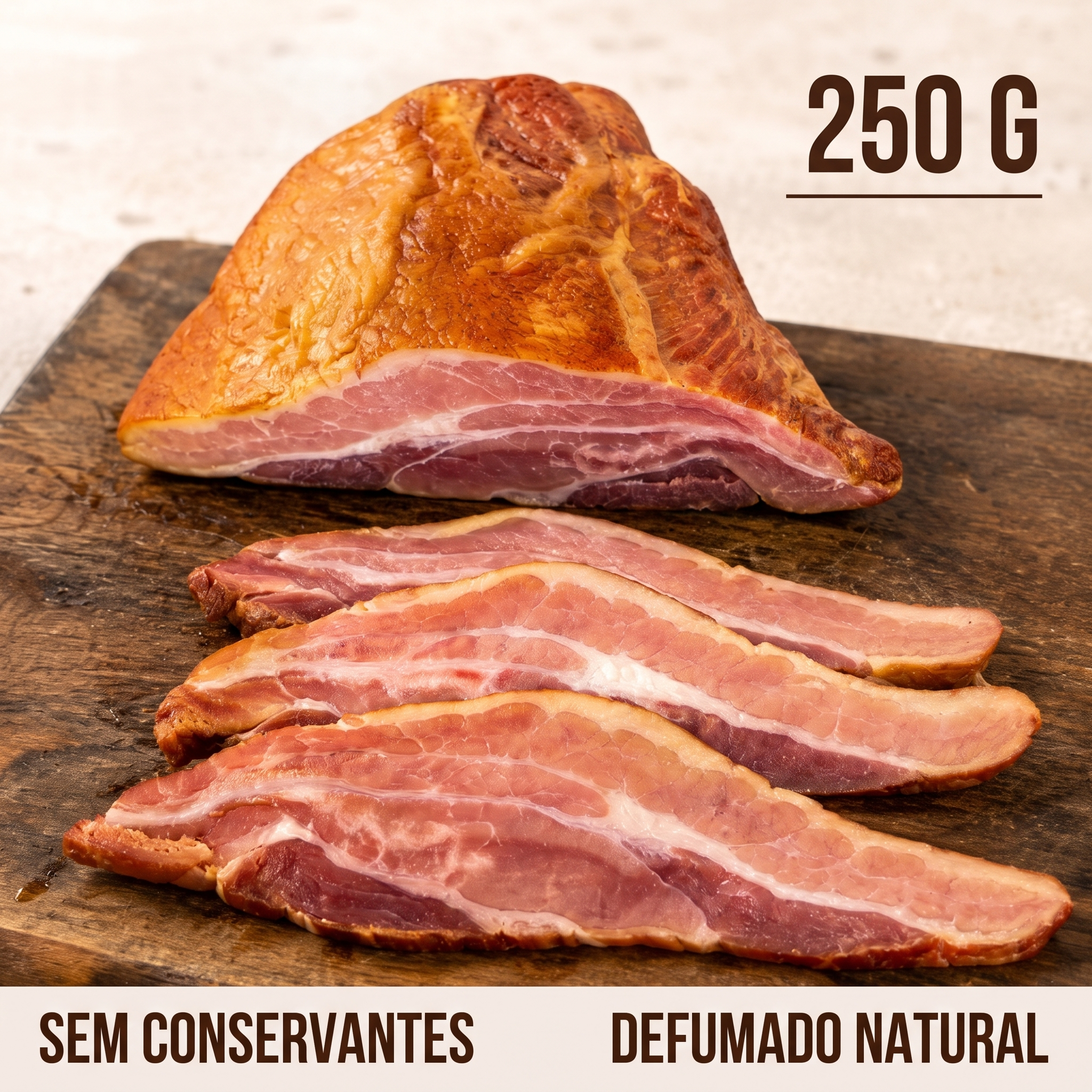 Bacon Artesanal Suíno - Sem Adição de Conservantes