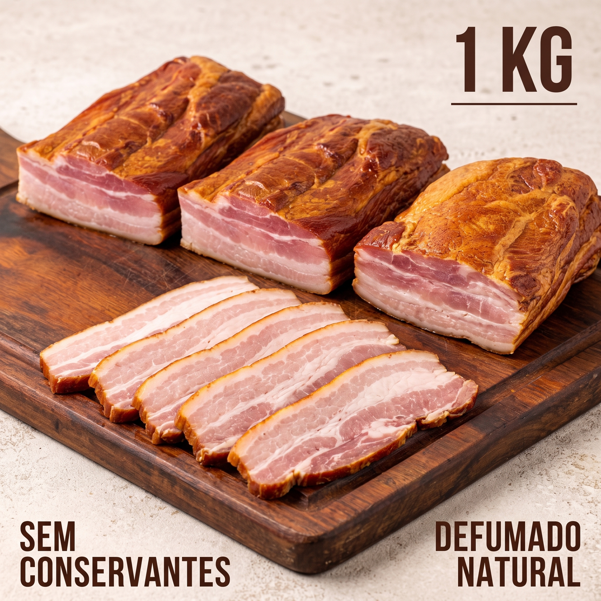 Bacon Artesanal Suíno - Sem Adição de Conservantes