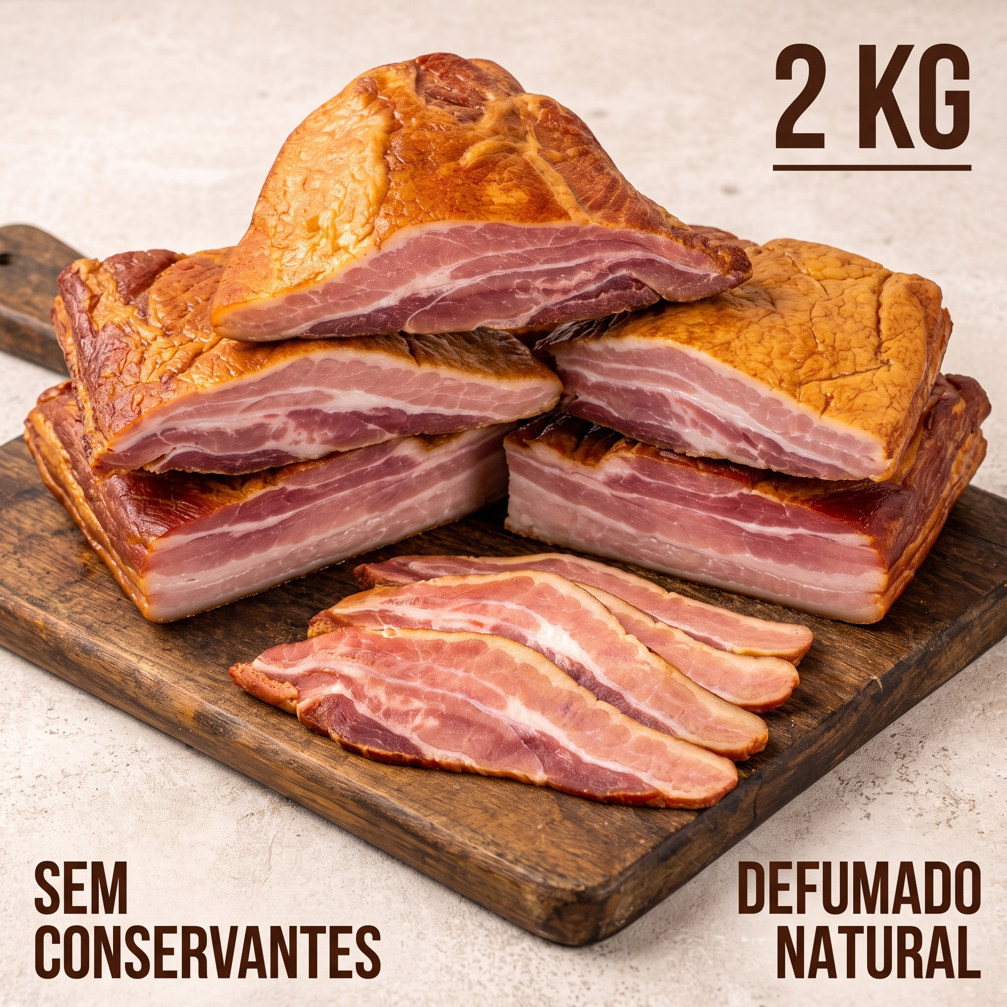 Bacon Artesanal Suíno - Sem Adição de Conservantes