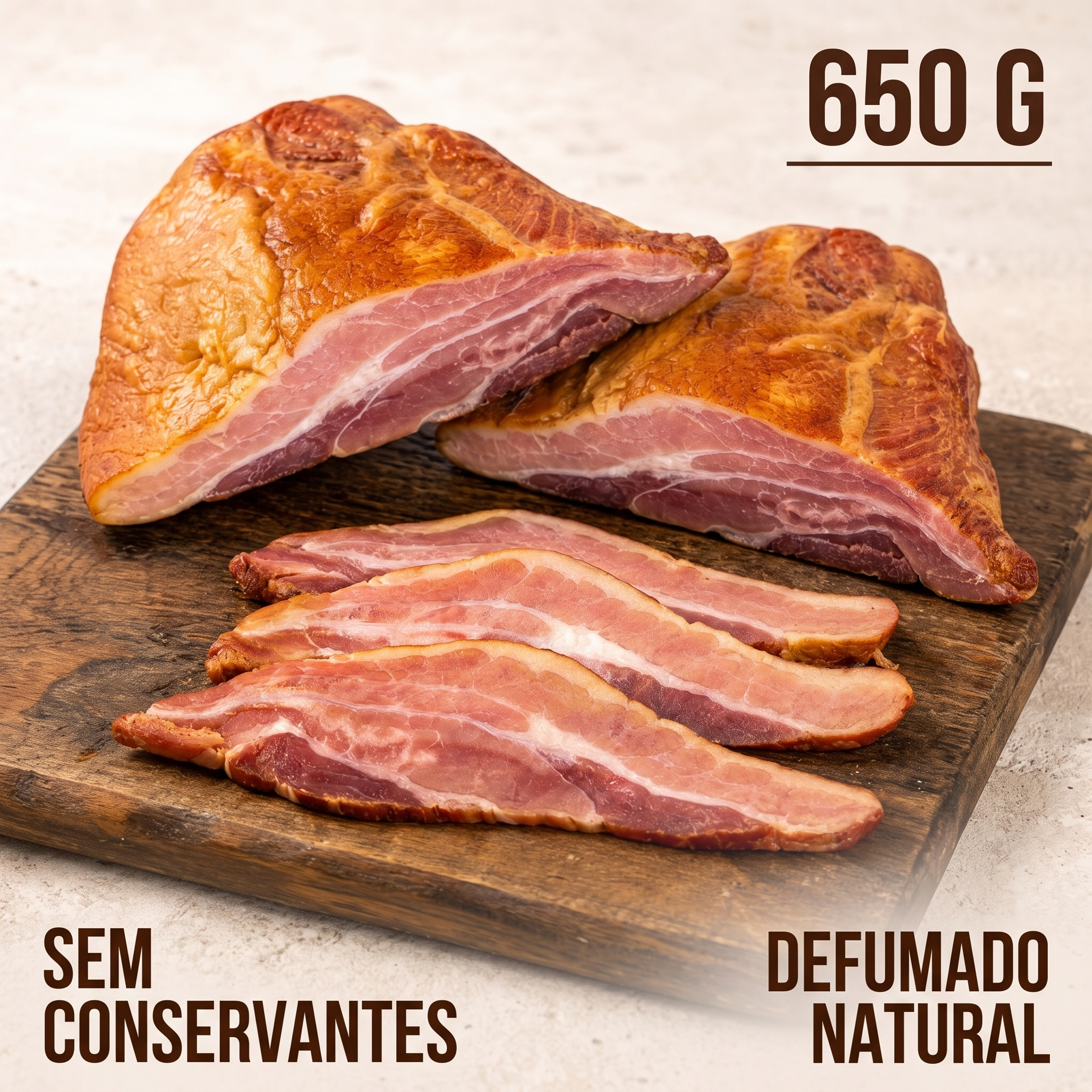 Bacon Artesanal Suíno - Sem Adição de Conservantes