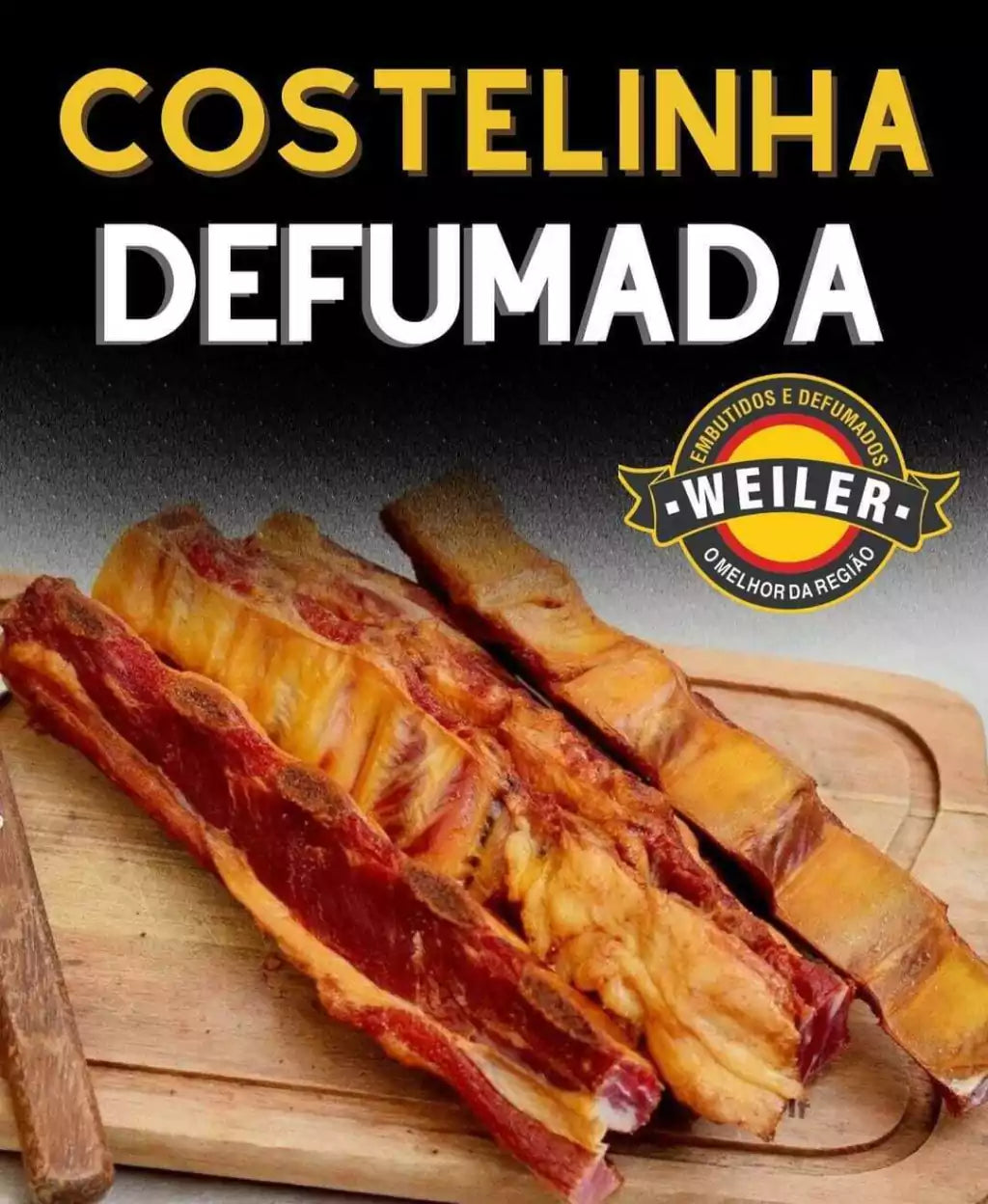 Costela Suína Defumada - SEM CONSERVANTE - Kit com 1 Kg