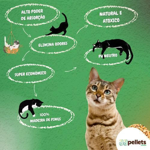 Areia Granulado Higiênico De Madeira Biodegradável Gatos e Roedores