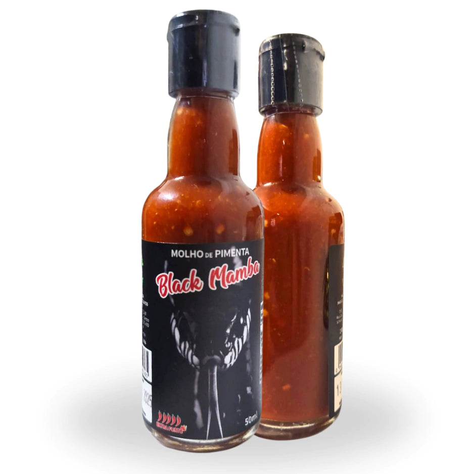 Molho de Pimenta Carolina Reaper e Chocolate EXTRA FORTE Black Mamba – 50ml