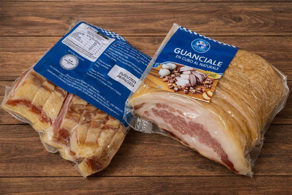 Guanciale Suíno Papada Suína Maturada Fatiada