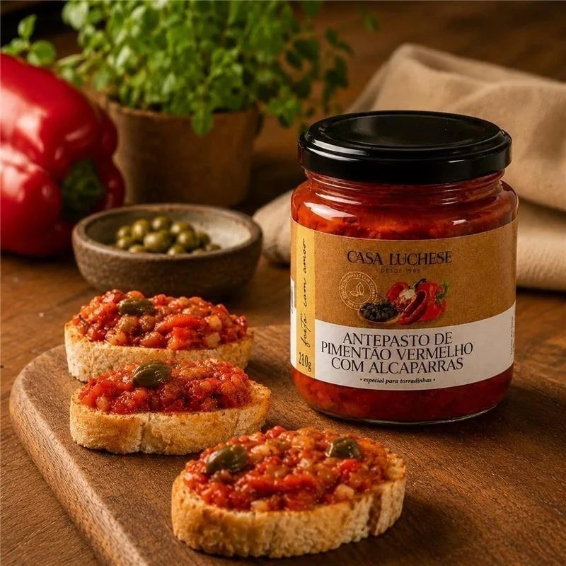 ANTEPASTO DE PIMENTÃO VERMELHO COM ALCAPARRAS 210G