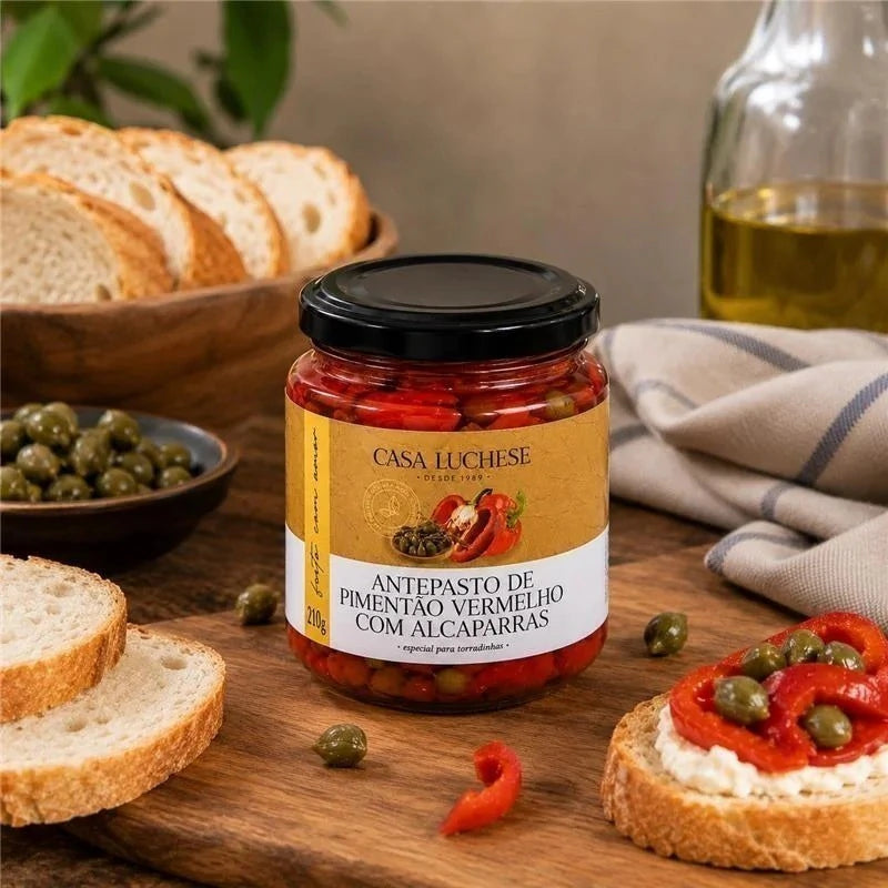 ANTEPASTO DE PIMENTÃO VERMELHO COM ALCAPARRAS 210G